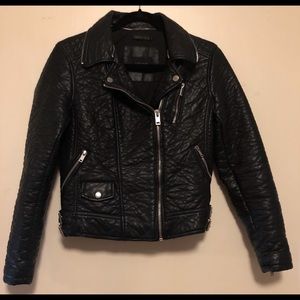 Textured faux leather jacket